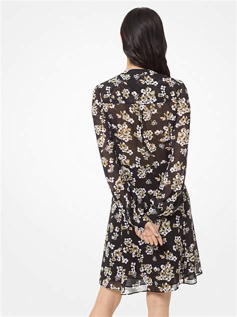 michael michael kors floral georgette shirtdress